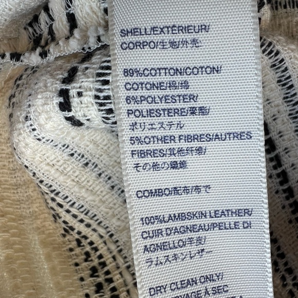 Rebecca Minkoff Black Stripe Lace Up Martin Top Leather Cotton Womens - Picture 9 of 10